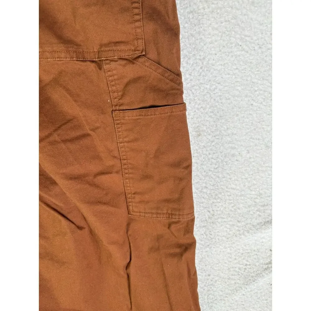 Duluth Flex Fire Hose Pants Womens 12 32x23 Burnt Orange Wide Leg Hiking Camping